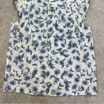 J. Crew Factory Women’s Sleeveless Ruffle Top Button Front Floral Cottagecore S White Photo 6