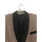 Buckle Gimmicks BKE Brown Plaid Tweed Blazer Women Size S Double Breasted Velvet Lapel Photo 2