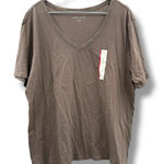 Ava & Viv Ava &‎ Viv Short Sleeve V Neck Tee Shirt in Mouse Gray Sz 1X Plus Basic Photo 0