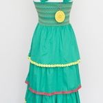 Alden Adair. Frida Ruffle Smocked Midi Dress. Green Size M Photo 2