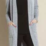 Clara SunWoo Gray Marbled Open Front Longline Cardigan Sweater Size XL Photo 0