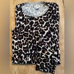 J.Crew Women’s Size Medium 100% Cotton Leopard Teddie Sweater Photo 2