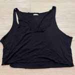 Free People Intimately Ribbed Black V Neck Crop Tank Top Photo 0