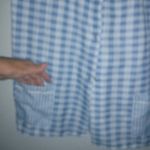 Tati Fashion M Blue Checked Snap Front Short Sleeved Pocketed House Coat Size M Photo 3