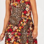 NWOT Heimish U.S.A. Animal Print Floral Design Shift Dress Black Red Size 3XL Photo 0