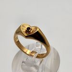 Vintage Avon Gold Tone & Red Rhinestone Heart Ring (6.75) Photo 3