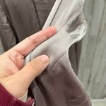 Soma Women's Satin Long Sleeve Button Up Sleep Shirt in Silver Taupe Large Photo 3