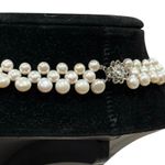 Vintage Cultured Pearl Woven Necklace 16.75” Silver Tone Clasp Bridal Jewelry White Photo 11