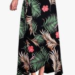 NEW Floral Tie Up Waist Summer Beach Wrap Cover Up Maxi Skirt M Black Size M Photo 4