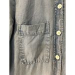 ZARA  WOMAN Premium Denim Collection Denim Military Blue Button Down, Size SMALL Photo 2