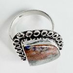 SUNSET Sodalite Genuine Stone 925 Sterling Silver Ring Blue Photo 3