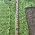 Vintage Designer Studio Green Crochet Button Up Sweater Size Small Rave Festival Photo 6