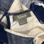 Natural Reflections  Blue/White Checked Cotton Lined Dress w/Raw Hem Size S Photo 3