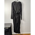LIONESS  Black Cut-Out Long Sleeve Aswan Maxi Dress with Side Slit Size XL Photo 2