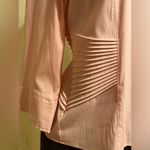 Dress Barn  Light Pink Button Up Collar Long Sleeves. Pin Tuck Pleated Sides Sz L Photo 2