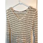 Roxy striped v-neck knit pullover hooded sweater Photo 2