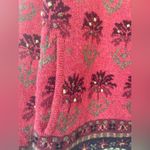 Icelandic Design 100% Wool Women’s Cardigan Sweater, Floral, Full Zip; Size M Red Size M Photo 2