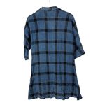 Boutique Vintage Blue & Black Plaid Button Down Short Sleeve Top M Size M Photo 1