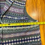 CHAPS  Knit Sweater Vest Women Size L Front Buttons Green‎ Purple Patterned Shawl Photo 5