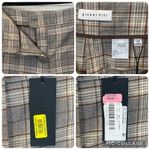 Gianni Bini NWT Womens 12 Pants Alora Brown Beige Plaid Split Flat Front Y2K Photo 2