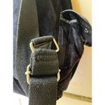 Women’s soft crushed black velvet faux leather snap button sling backpack Photo 6