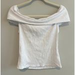 Madewell NWT  Ribbed Off-the-Shoulder Top In White Size Small Photo 4