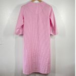 Miss Elaine Seersucker Robe Embroidered Zip Front Lounger Pink Seersucker Small Size undefined Photo 1