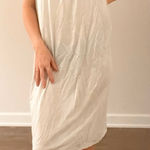 Elegant Light Teal Lace Trim Slip Dress White Size M Photo 0