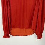 Scotch & Soda  Flutter Long Sleeve Burnt Orange Rust Blouse Size Small Photo 2