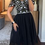 Jessakae Tulle Embroidered Clara Knee Length Dress Black Photo 2