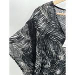 Time & Tru  Swim Cover-Up Women MEDIUM NWT Black White Printed V-Neck Top Photo 2