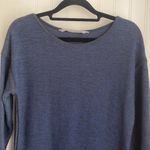 Athleta Retreat Sweater Dress Athlesiure Navy Marled Drop Shoulder Side Seams M Photo 2