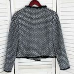 J.Crew Tweed Fringe Hem Zip Front Moto Blazer Jacket Black Size 6 Photo 11