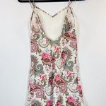 Victoria's Secret VTG Slip Dress Pink Mini Paisley Cami V Neck Sheer 90s Small Photo 1