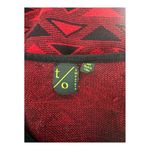 t/o sweaters SZ M short sleeve black and red geometric sweater knit top Size M Photo 3