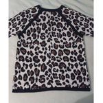 Anne Klein  womens animal print cheetah crewneck sweater size medium Photo 6