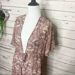 Liberty Love  Sheer Granny Floral Kimono Duster Cardigan Top Size Medium Festival Photo 8