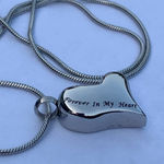 Stainless Heart Cremation Necklace Silver Photo 0