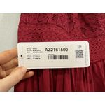 Azazie  Amber Burgundy Custom Lace Bodice High Neck Maxi Dress Photo 2