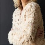 Skies Are Blue Cream Feathered Cropped Jacket Large Boho Western Womens Coat LG Photo 6