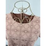 J Jill Shirt Womens Tan Lace Short Sleeve Shirt Office Casual Size Small Pink Photo 6