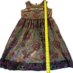 Sundance  Catalog Mesh Embroidered Dress Floral Black Purple Green Womens Size 4 Photo 10