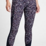 Athleta  Size Small Rainier Printed Mesh Leggings Black Blue Pink Photo 0