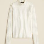 J.Crew Pointelle Knit Turtleneck Long Sleeve Top Cotton Blend Ivory XL NWT Photo 2