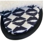 Rae Dunn Black and White “BESIS” Kisses Fuzzy Slippers NEW Size SMALL Photo 3