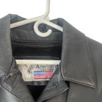 American Leather USA Vintage 90s Women's Size‎ Large Black Button Up Jacket Coat Photo 3