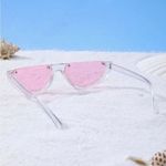 None Clear & Pink Sunglasses Photo 2