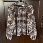Evereve NWOT  Miley Plaid Chiffon Blouse Size XS Retaip $88.00 Photo 4