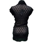 Cache Black Stretch Lace Pucker Body Hugging Top New Tunic Adjustable $98 NWT Photo 2