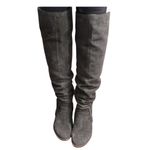 Vince Camuto Vince‎ Camuto Melaya Grey Blue Suede Knee High Block Heel Boots 9.5 M Photo 1